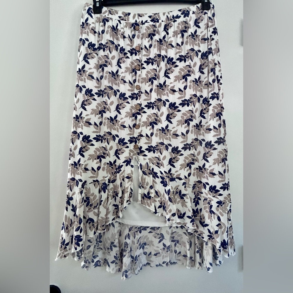Floral High-Low Skirt